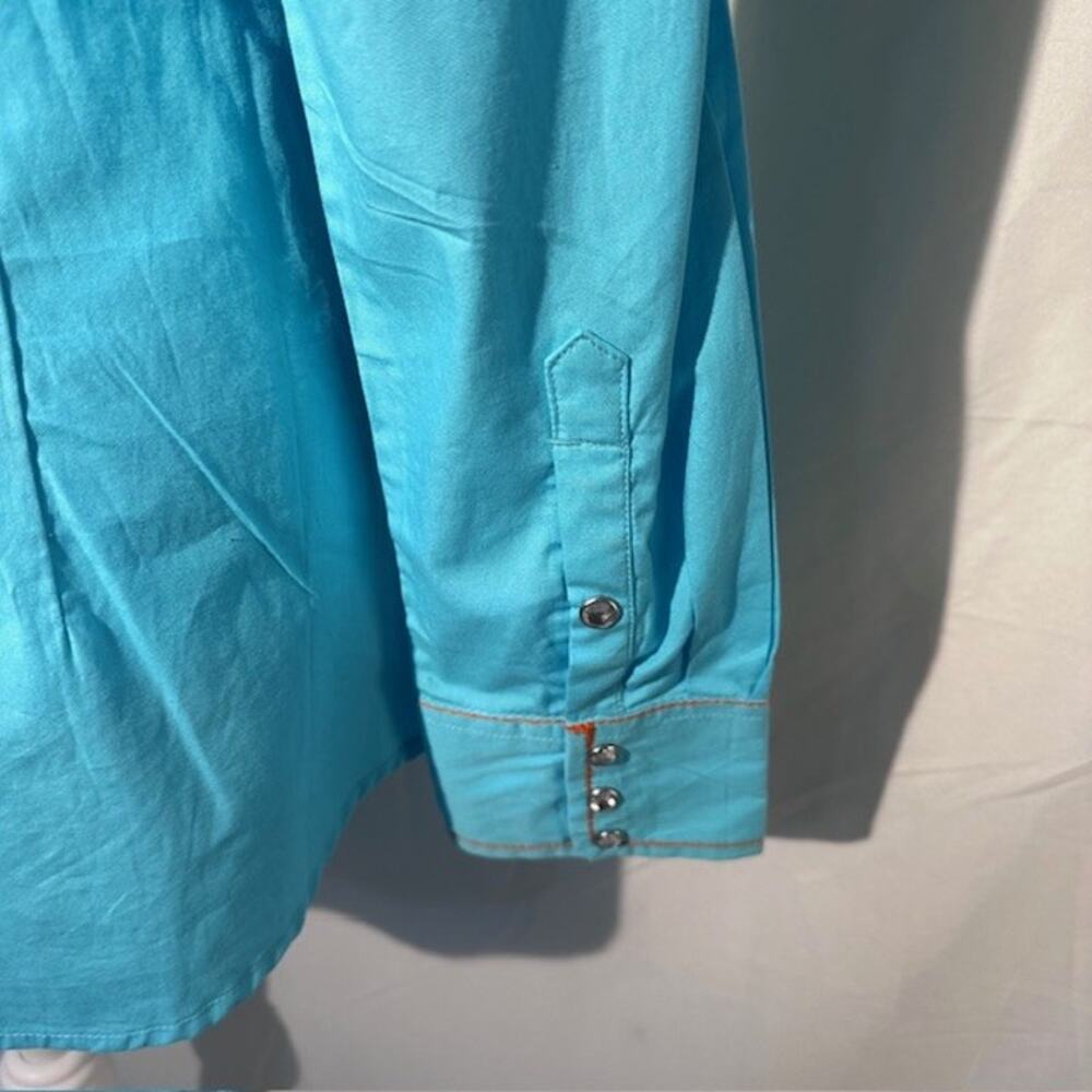 Ariat Shelby Fitted Western Shirt Womens Medium Blue Radiance Snap Front Ranch - Picture 5 of 14